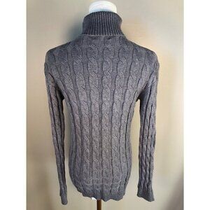 Coofandy Men's Slim Fit Turtleneck Twisted Knit Pullover Gray Sweater Size L
